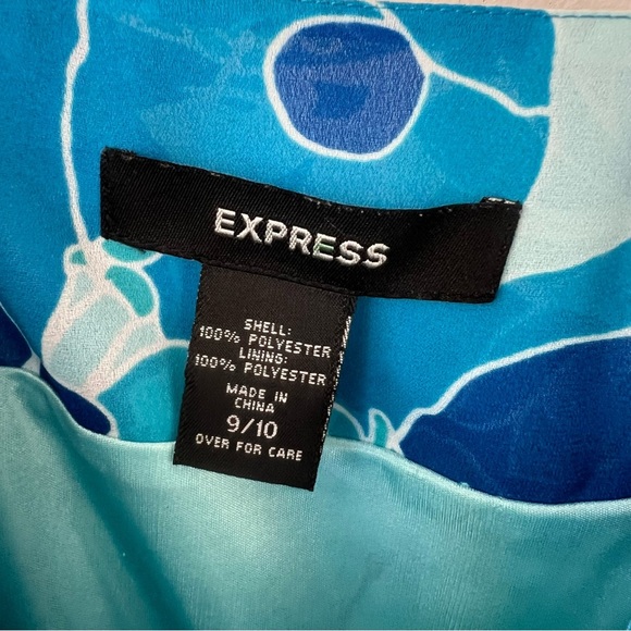 Express Y2k Blue Floral Ruffle Midi Dress - Picture 4 of 5